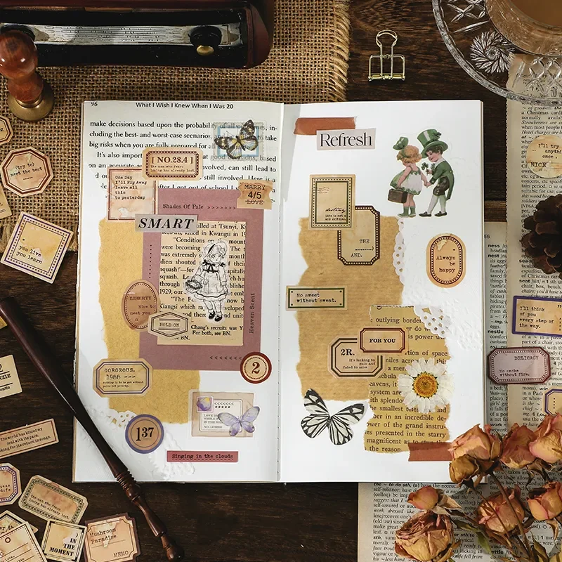 

Vintage Coding Poetry Label Paper Sticker Package DIY Diary Decoration Sticker Album Scrapbooking