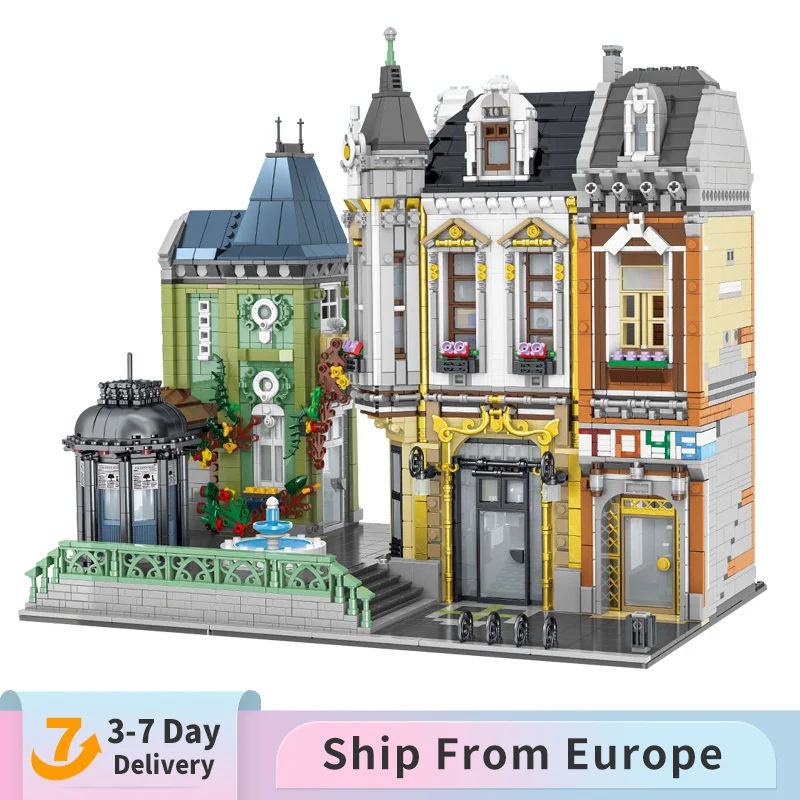 

UG10190 City Street View Architecture Series MOC Toys Store Square Model 5477Pcs Building Blocks Brick Toy Kid Birthday Gift Set