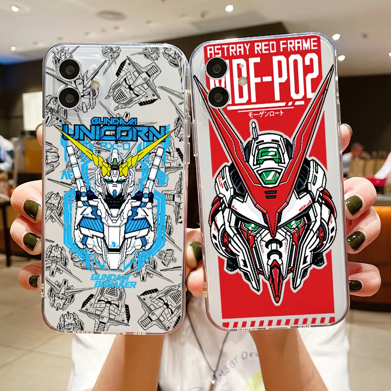 

BANDAI GUNDAM Phone Cases For iPhone SE 2020 6 6S 7 8 11 12 13 Mini Plus X XS XR Pro Max Cases Funda Transparent Shell