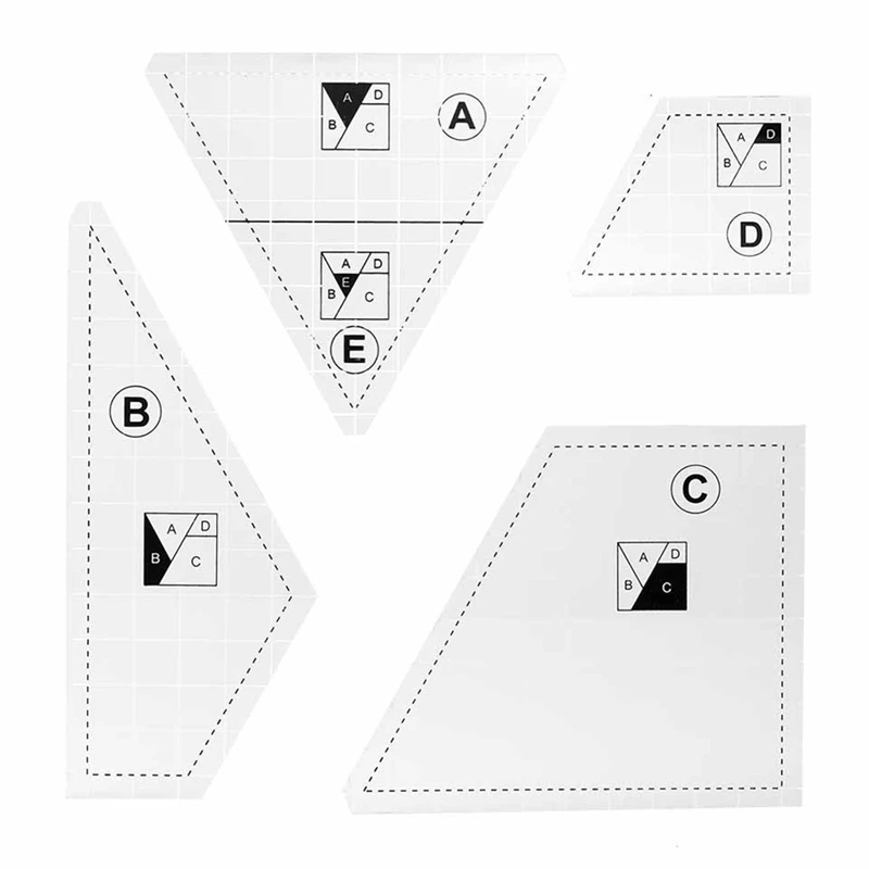 

4 шт. трафареты для квилтинга набор для шитья линейки для резки ткани прозрачная линейка для шитья многофункциональные измерительные