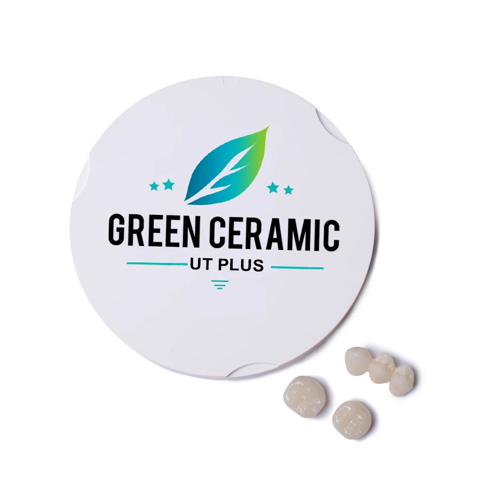 Green UT Ultra Plus High Translucency49% Dental Zirconia Ceramic Block for Anterior Teeth Multi-layer Cutting Denture Material
