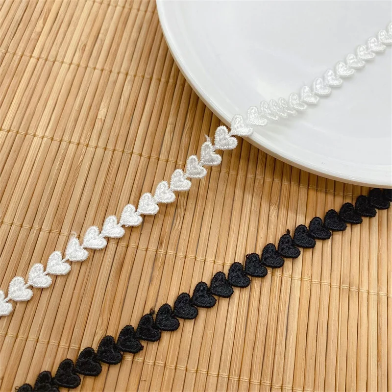 Узкая однотонная кружевная отделка венецианских сердец 19 ярдов для чокера