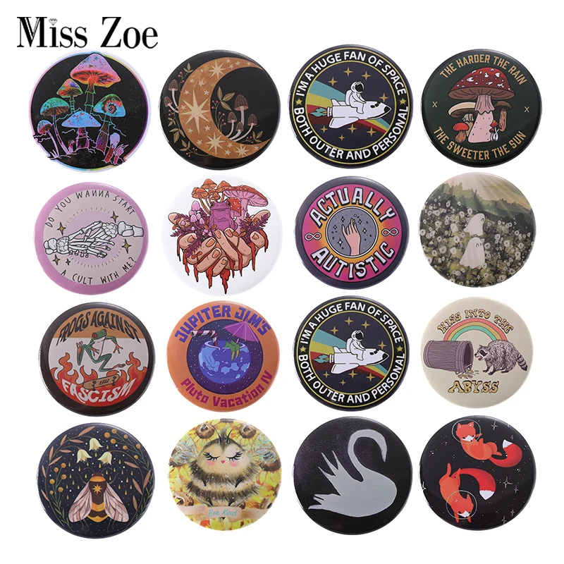 31style жестяная мягкая булавка для пуговиц лиса пчела животное брошь для шляпы сумки мультфильм панк ювелирные изделия подарок значок на лацкан 44 мм