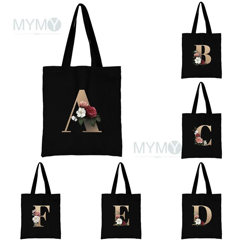 

Flower Letter Printing Handbag Women Shoulder Bags Large Shopping Bag Daily Attendance Eco-Friendly Reusable Luxury Storage Bag