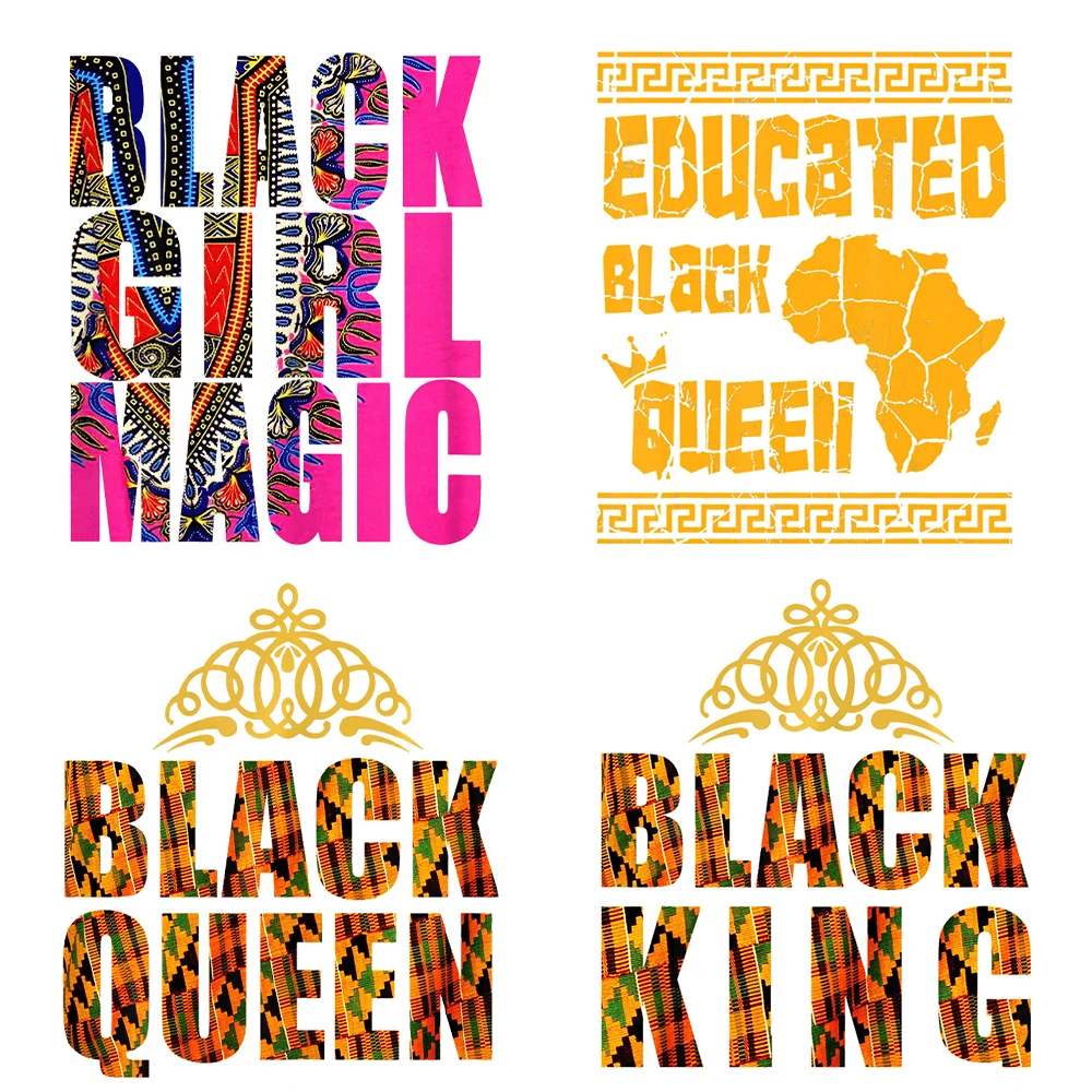 

Fashion Clothes Printing Iron on Transfer Black Queen Heat-sensitive Patches Application Stripes on Clothes ironing Printing