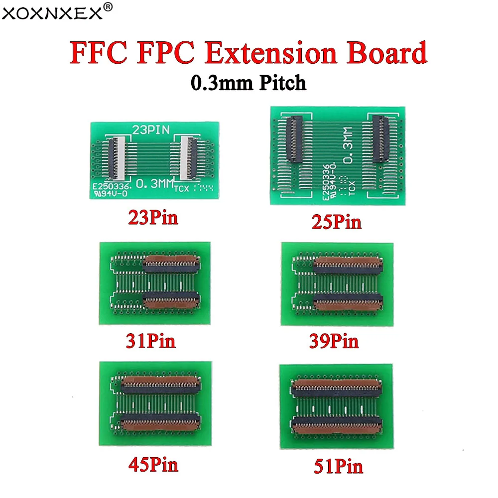 

1PCS FPC FFC Flexible Flat Cable Extension Board FPC Adapter 0.3 mm Pitch 25 31 39 45 51 PIN Connector 0.3mm