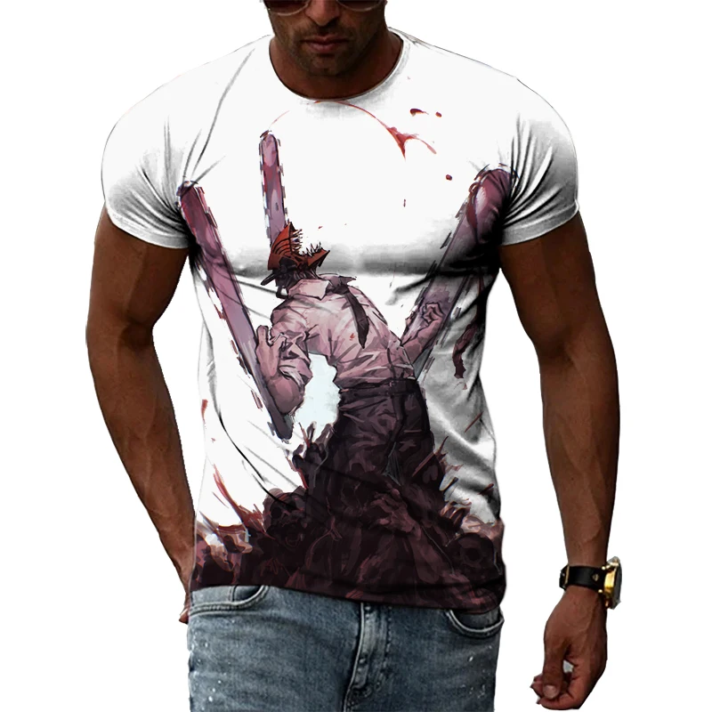 

Мужской Топ с коротким рукавом и круглым вырезом, в стиле аниме