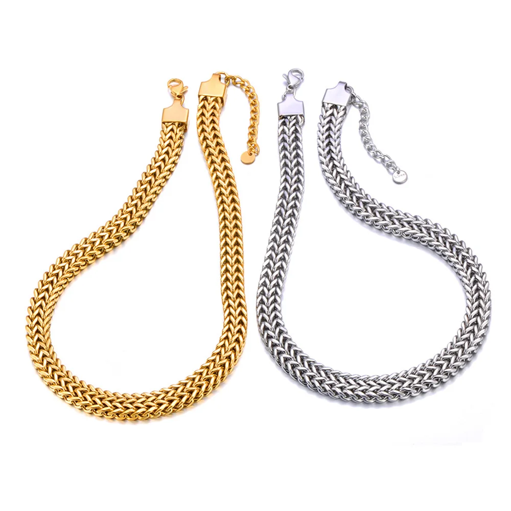 Женская позолоченная цепь Lokaer толстая кубинская из нержавеющей стали 18 карат