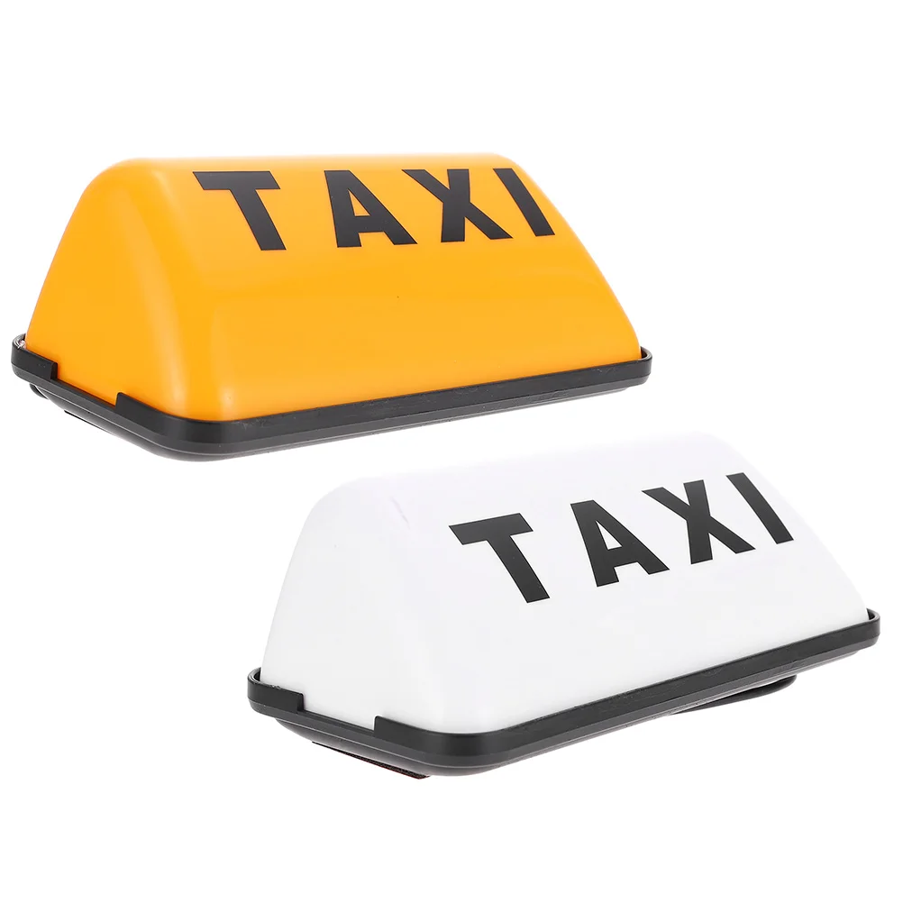 

2 Pcs Car Lights Retro Taxi Sign Cab Headlights Roof Illuminated Top Lamp Decorative