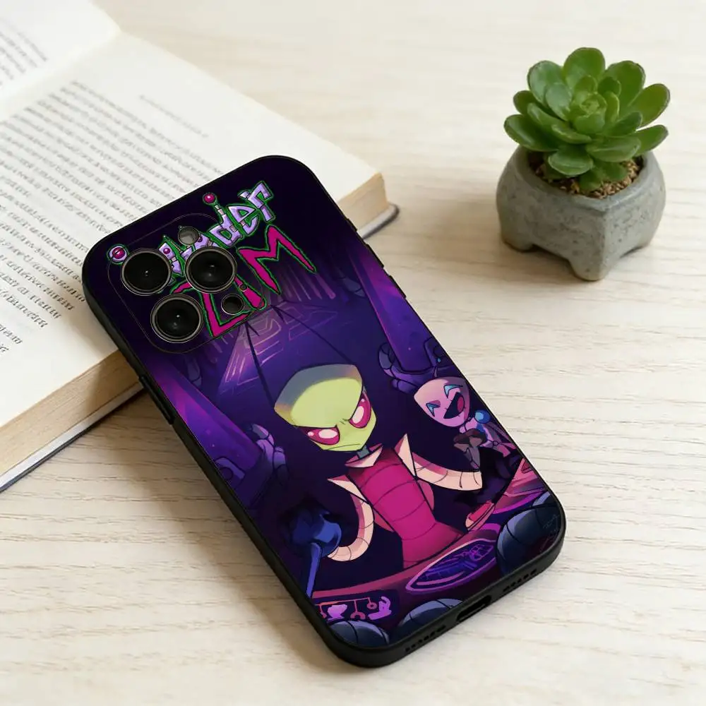 Фото Чехол для телефона Invader Z-Zim G-Gir для iPhone 17, 16, 15, 14, 13, 12, 11 Plus, Pro Max и других моделей, мягкий черный чехол, подарок. №4