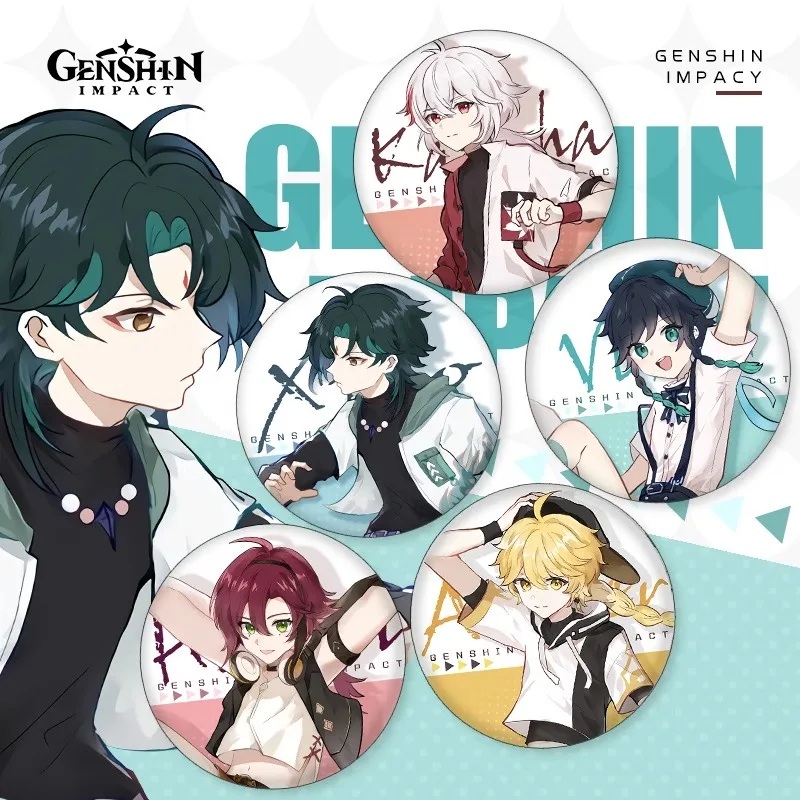 Аниме геншин ударт каэдехара казуха Сяо шиканоин шатьюу серии брошка мультфильм