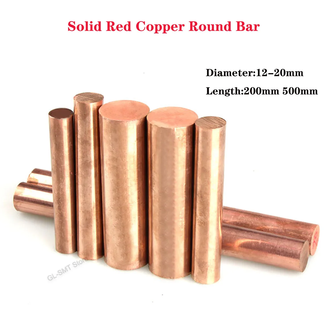 

1Pcs Red Copper Round Bar Diameter 12-20mm Solid T2 Copper Rod Length 500mm For DIY Lathe Cutting Metal Tool Parts