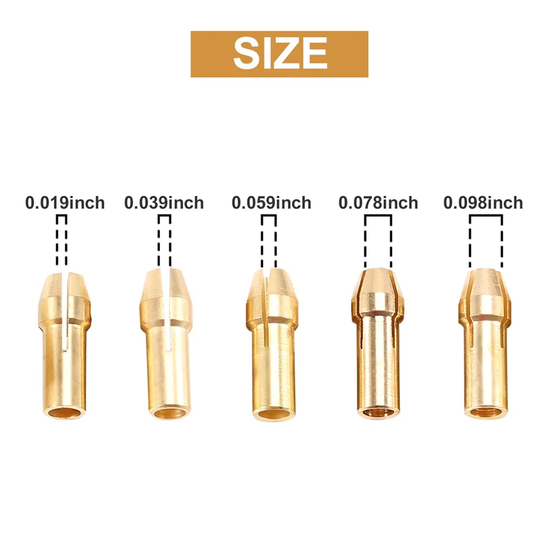 

3 Sets 0.5-3mm Brass Drill Chuck Small Electric Drill Bit Collet Fit for Dremel Rotary Tools 3 Size -2.0mm 2.35mm 3.17mm