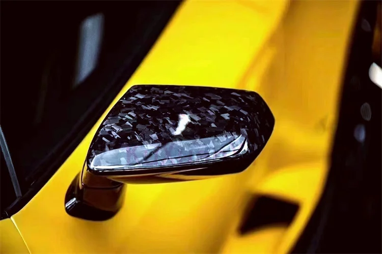 Фото Для Lamborghini Huracan LP610-4 LP580-2 LP640 2014-2019: Пара корпусов зеркал заднего вида из сухого карбона с эффектом ковки, элементы обвеса №2