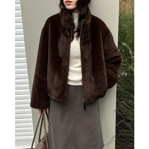 Женское зимнее пальто из искусственного меха Casaco Feminino