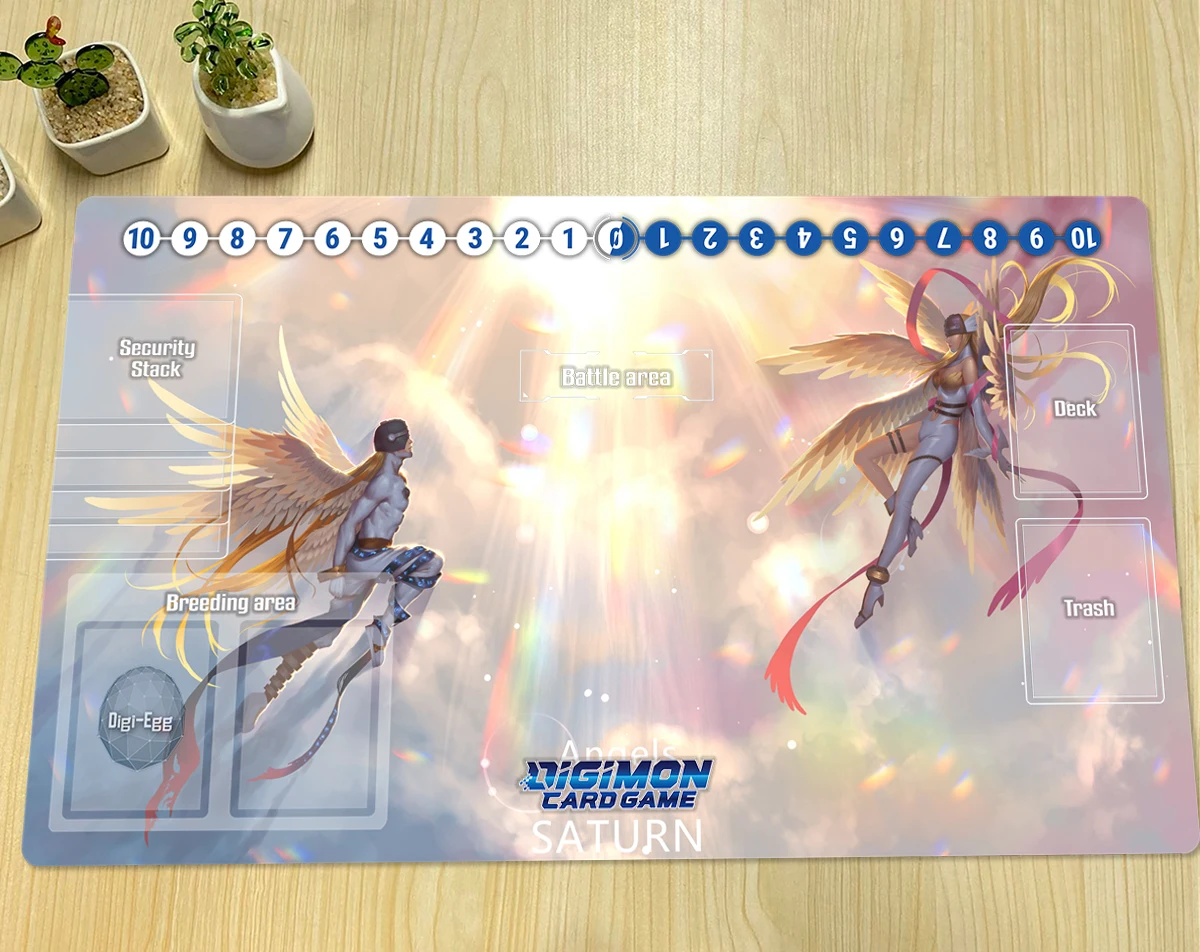 

Digimon Playmat Angewomon Angemon TCG CCG Card Game Board Game Mat Gaming Accessories Custom Mouse Pad Rubber Desk Mat Free Bag