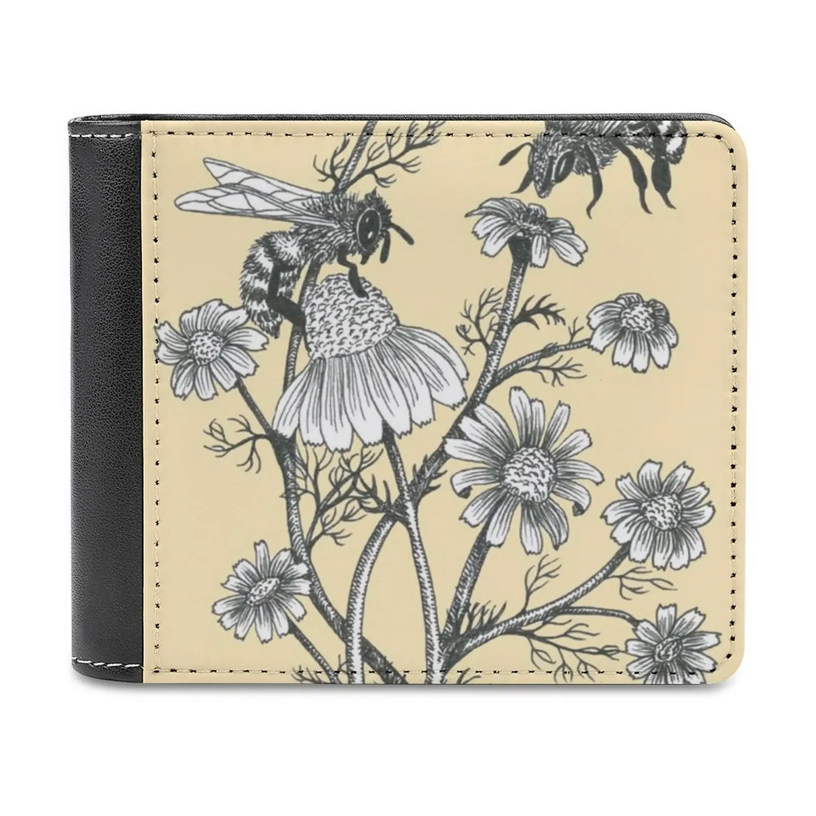 

Деловые мужские кошельки с пчелами и ромашкой на фоне меда, маленькие кошельки для денег, новый дизайн, долларовая цена, топовый кошелек, пче...