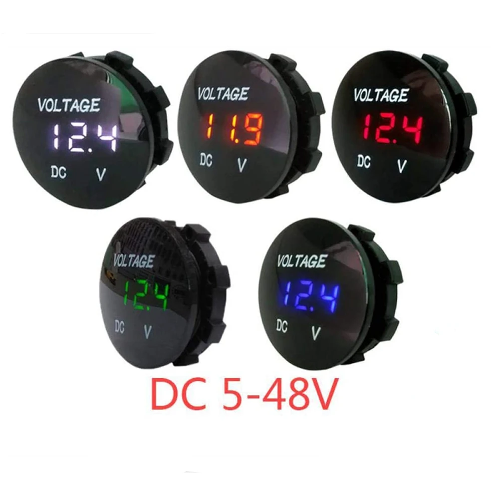 

Round Mini Display Voltmeter Digital Panel Monitor Motorboat Voltmeter Motorcycle Waterproof Tester