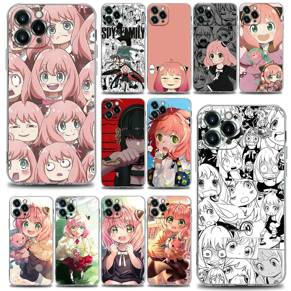 

Spy X Family Phone Case For iPhone 14 Case 13 12 11 Pro Max Mini 6 7 8 Plus X S XR SE Soft Silicone Funda Clear Cover Anya Anime