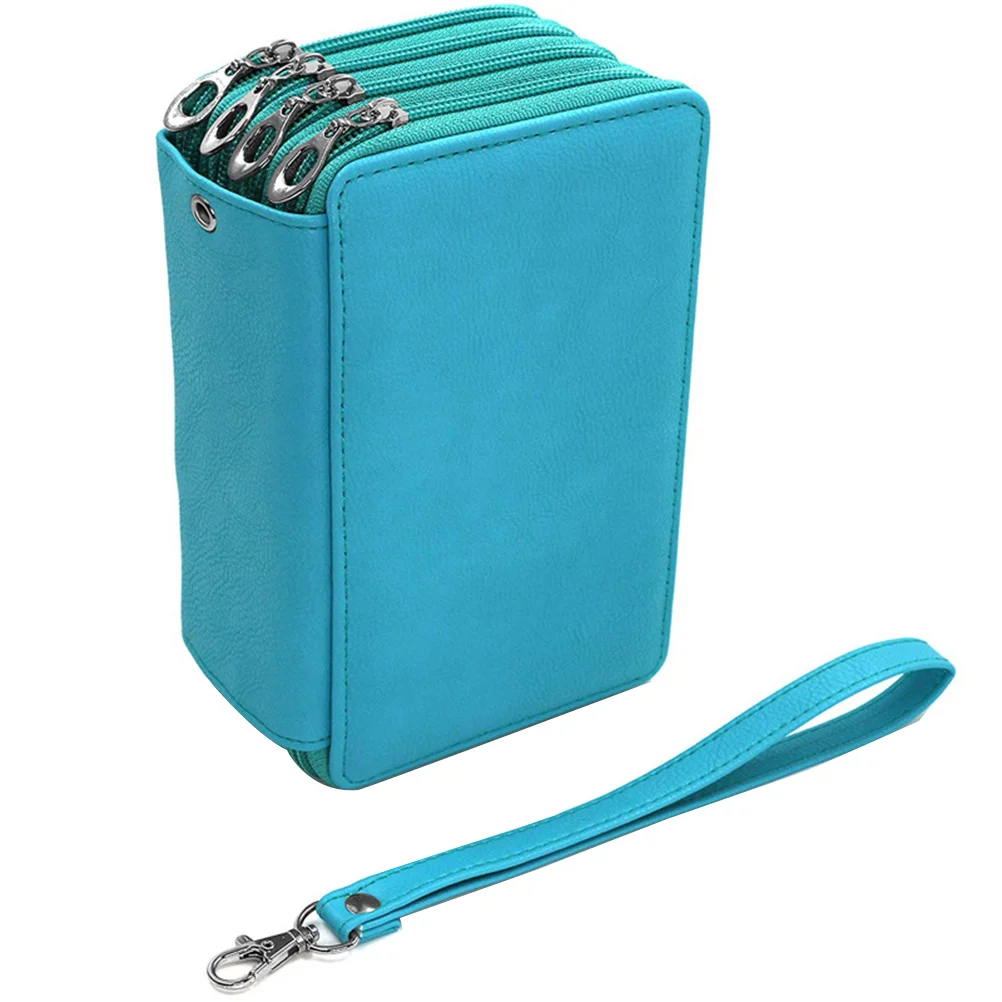 1PC PU Fashion Green 4 Layers Case Box Pouch Pencilcase Pen Bag