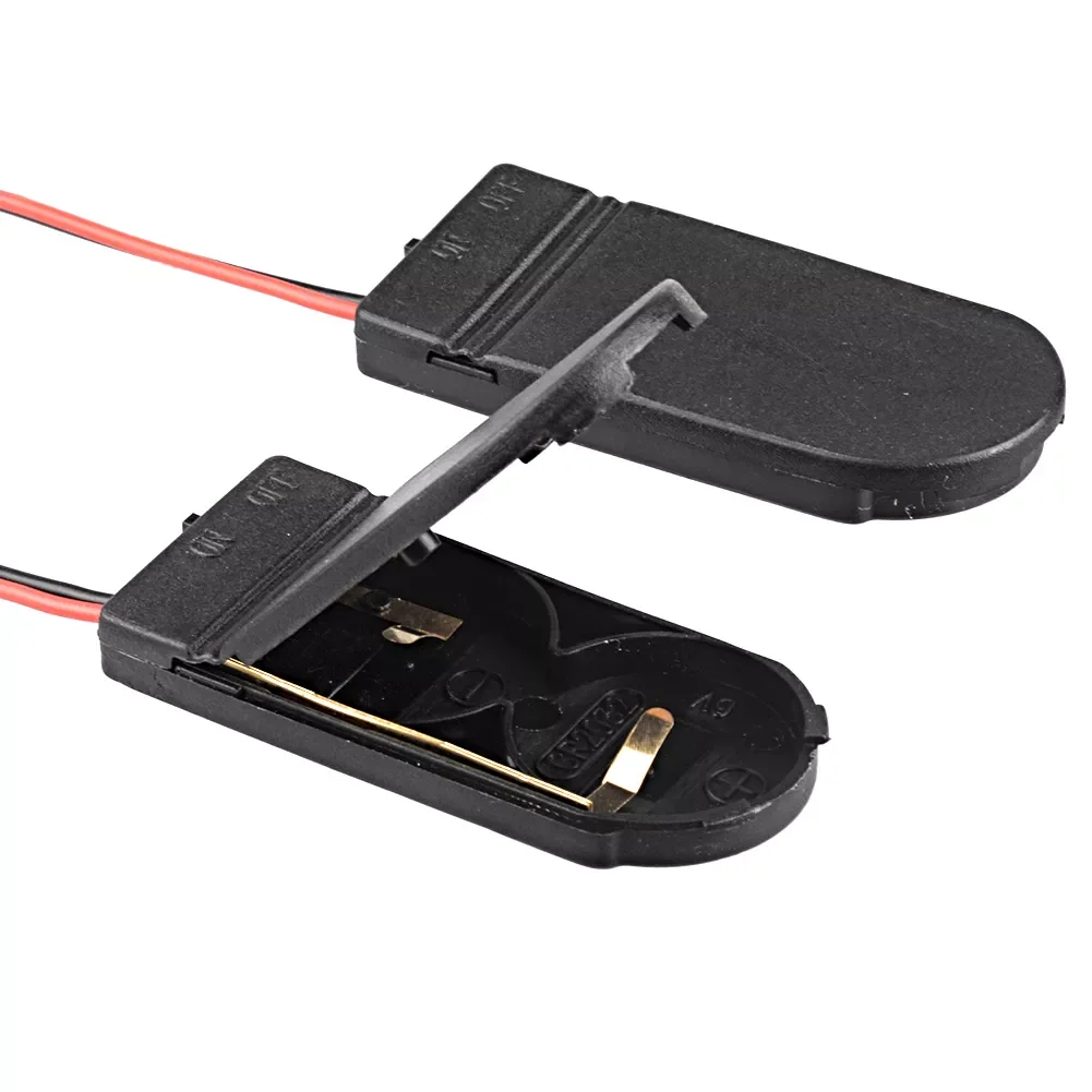 

1 piece 1/2 slot CR2032 CR 2032 Coin Cell Battery Holder With Wire Leads ON-OFF Switch 3V Button Battery Storage Case Box Holder