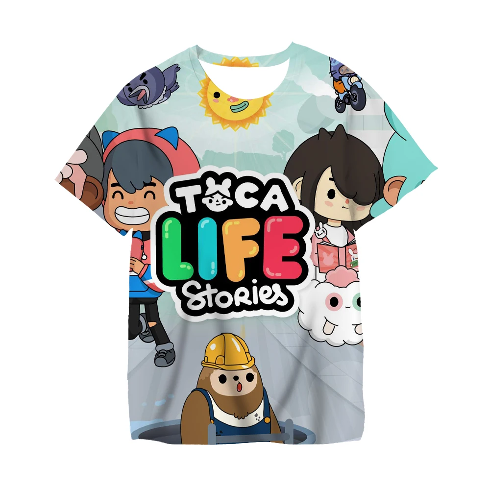 

Mode Jongens Meisjes Cartoon Video Game Toca Leven Wereld 3D T-shirt Kinderen Kleding Kids Zomer Korte Mouw Grappige T-shirts