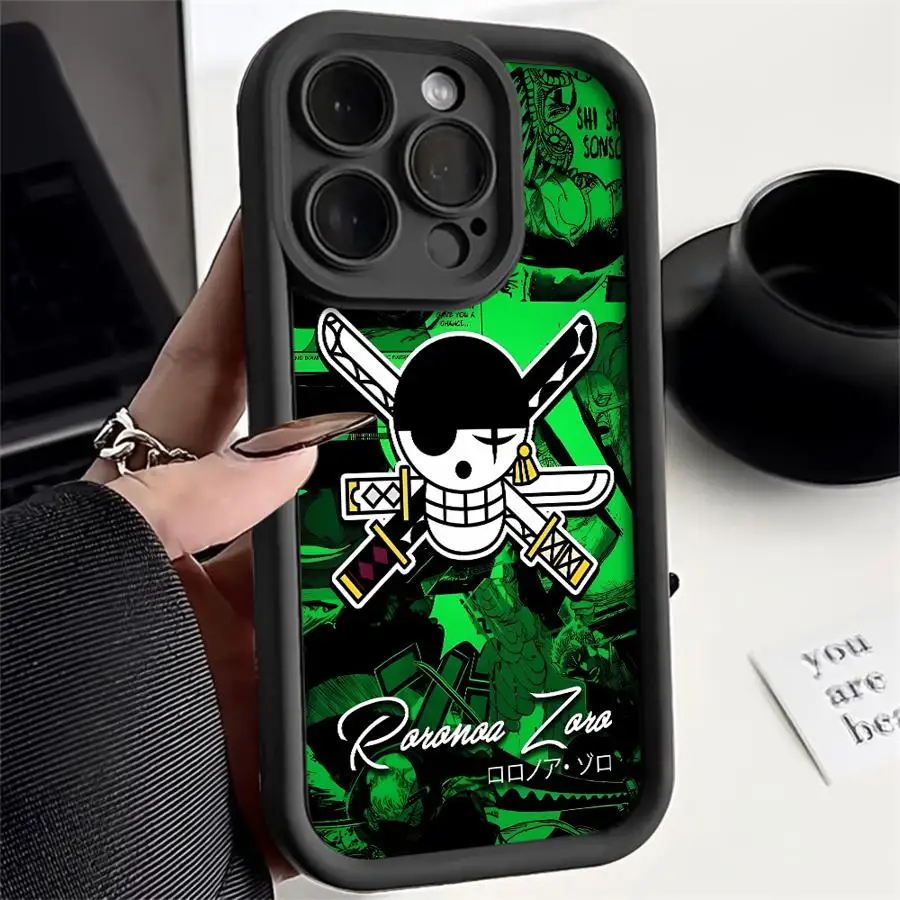 Чехол для телефона iPhone 16 15 Pro Max 13 12 11 14ProMax 16Plus 12Pro Противоударный чехол Funda Capa Anime Lufys