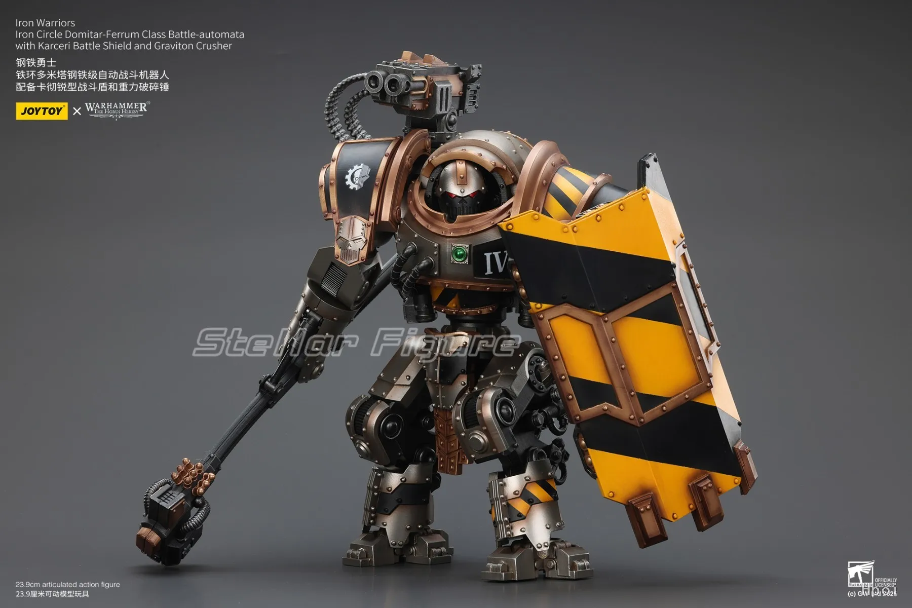 Фото 【SF】JOYTOY Warhammer The Horus Heresy 1/18 Фигурка Iron Warriors Iron Circle Domitar Ferrum Class Battle Automata с №4