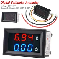 digital voltmeter dc 100v 10a voltmeter ammeter blue red led amp dual digital volt meter gauge electromobile motorcycle car