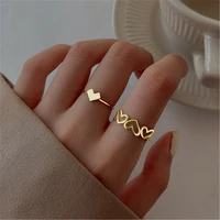 letapi fashion gold silver color heart shaped wedding ring for woman female statement engagement party jewelry dropshipping