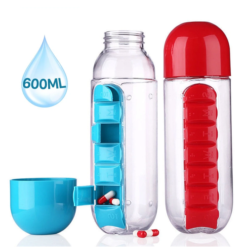 

Pastillero Water Bottle With Weekly Pillbox Small Combine Daily Pill Case Organizer With Water Bottle Drug,Medicine Pill'S Box