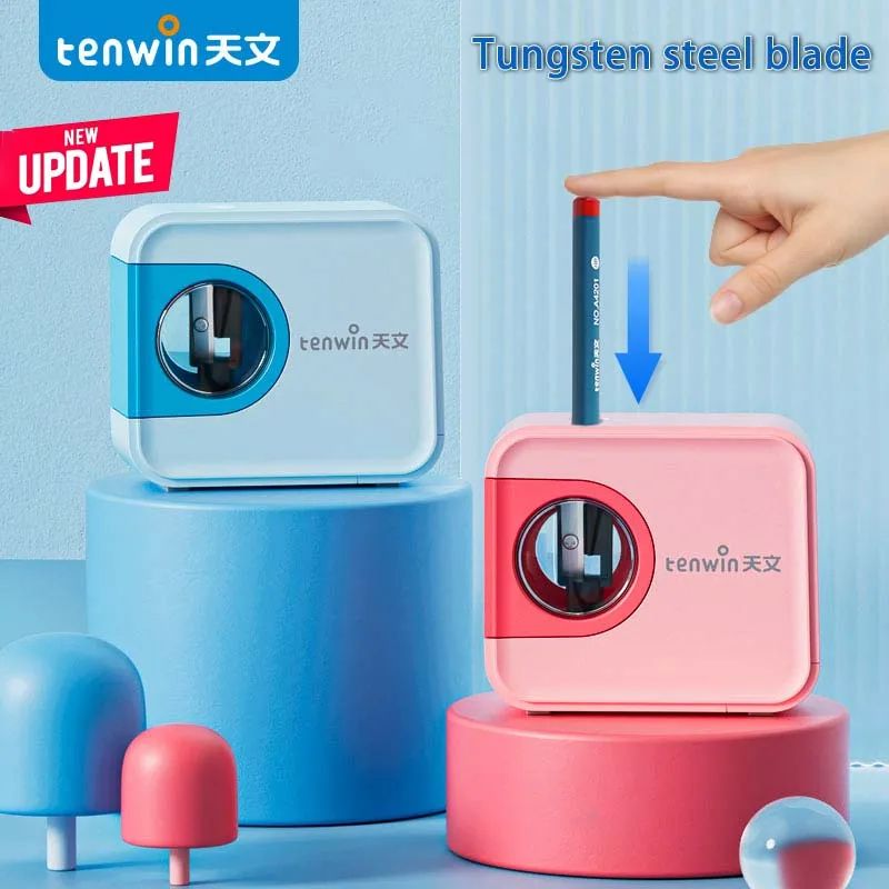 

Tenwin New upgrade Electric Pencil Sharpener Tungsten steel blade cartoon camera pencil sharpener school stationery for students
