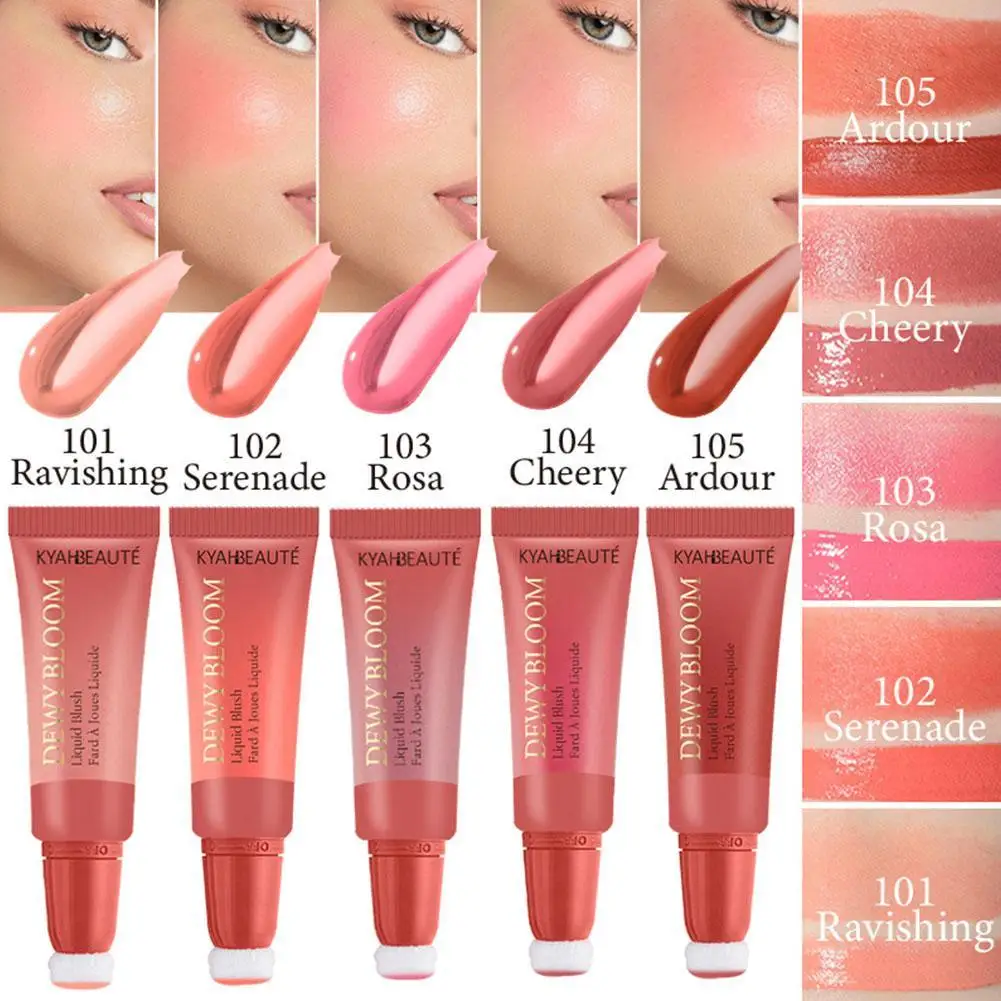 

10 мл жидкие румяна для лица Тени для век Щеки Макияж с подушкой аппликатор легкий мягкий макияж водостойкие гладкие жидкие румяна