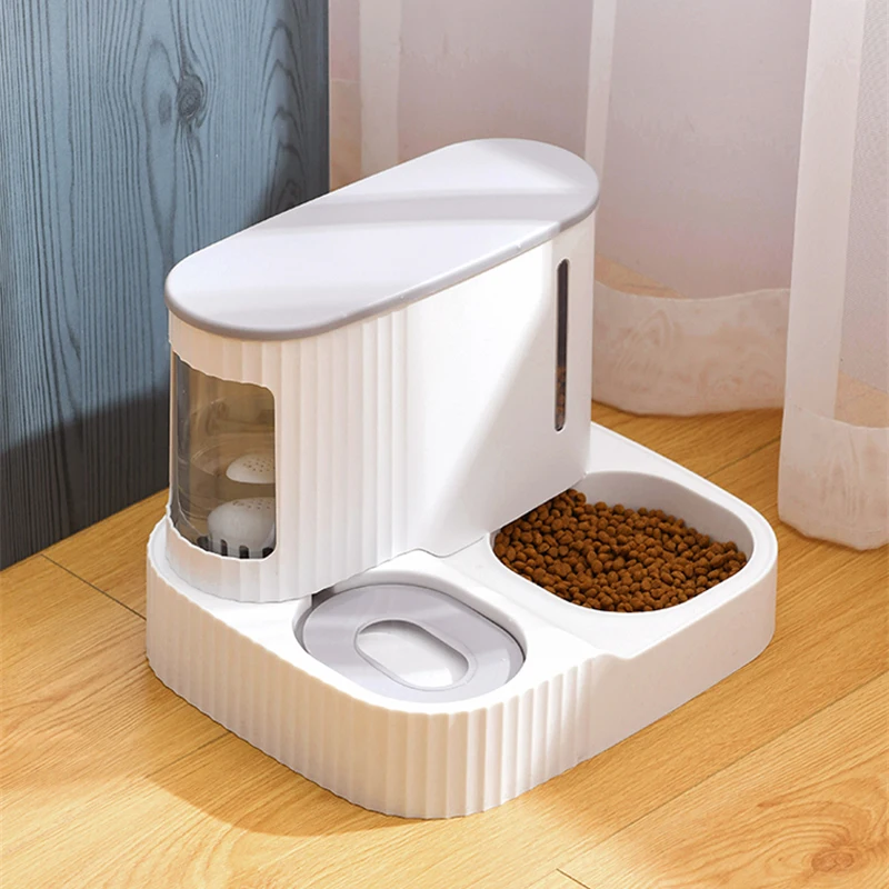 

Pet Cat Food Bowl 3LDog Automatic Feeder with Dry Food Storage Cat Drinking Water Bowl High Quality Safety Material Pet Supplies