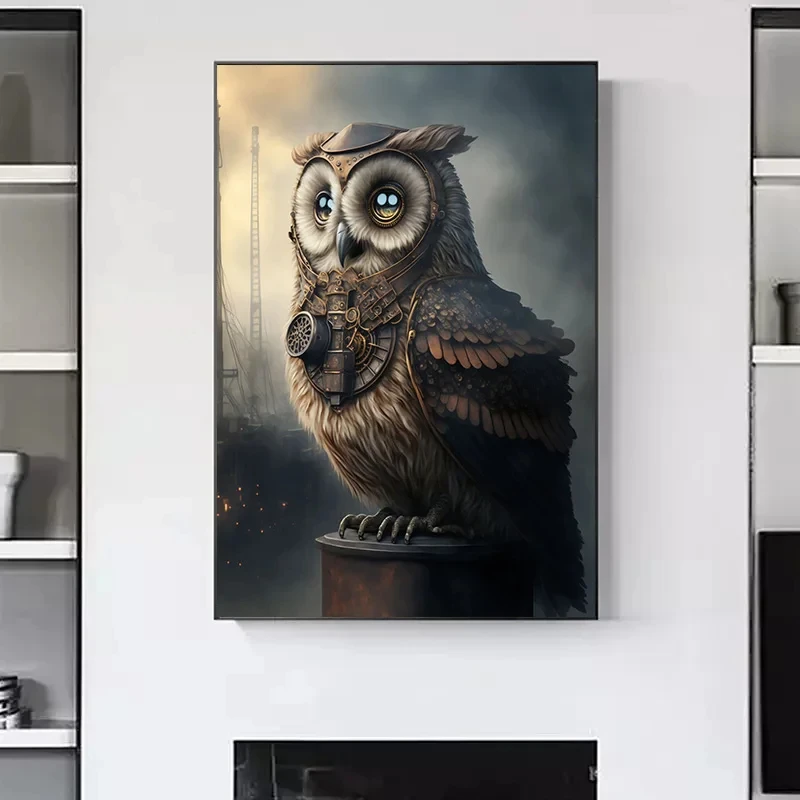 Современный стиль хлопковый холст принт ретро портрет совы лягушки черепа
