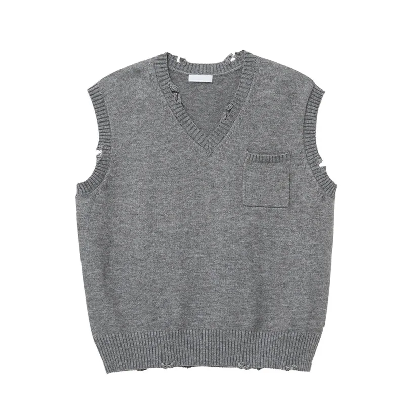 Трикотажный жилет SYUHGFA мужская одежда с V-образным вырезом красивый свитер