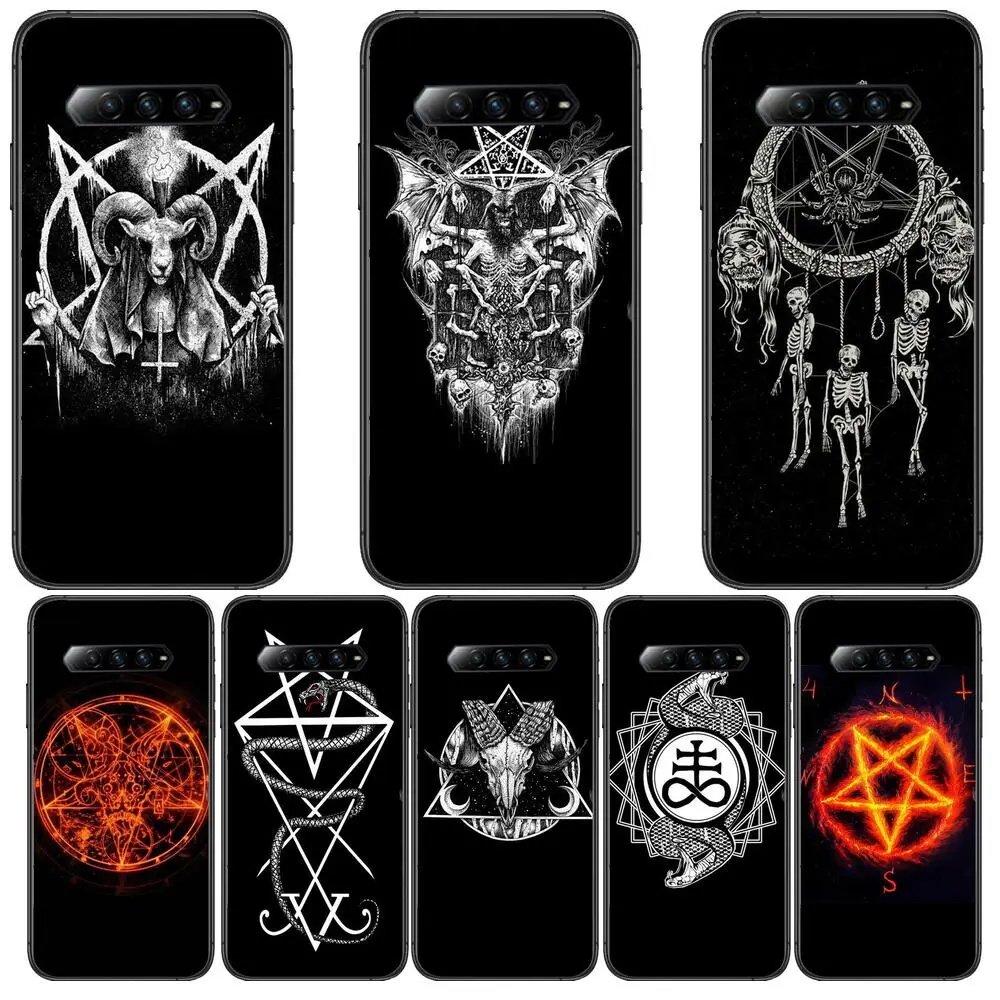 

Pentagram 666 Demon Satan Phone Case For xiaomi redmi Black Shark 4 Pro 2 3 3s Cases Helo Black Cover Silicone Back Prett mini c