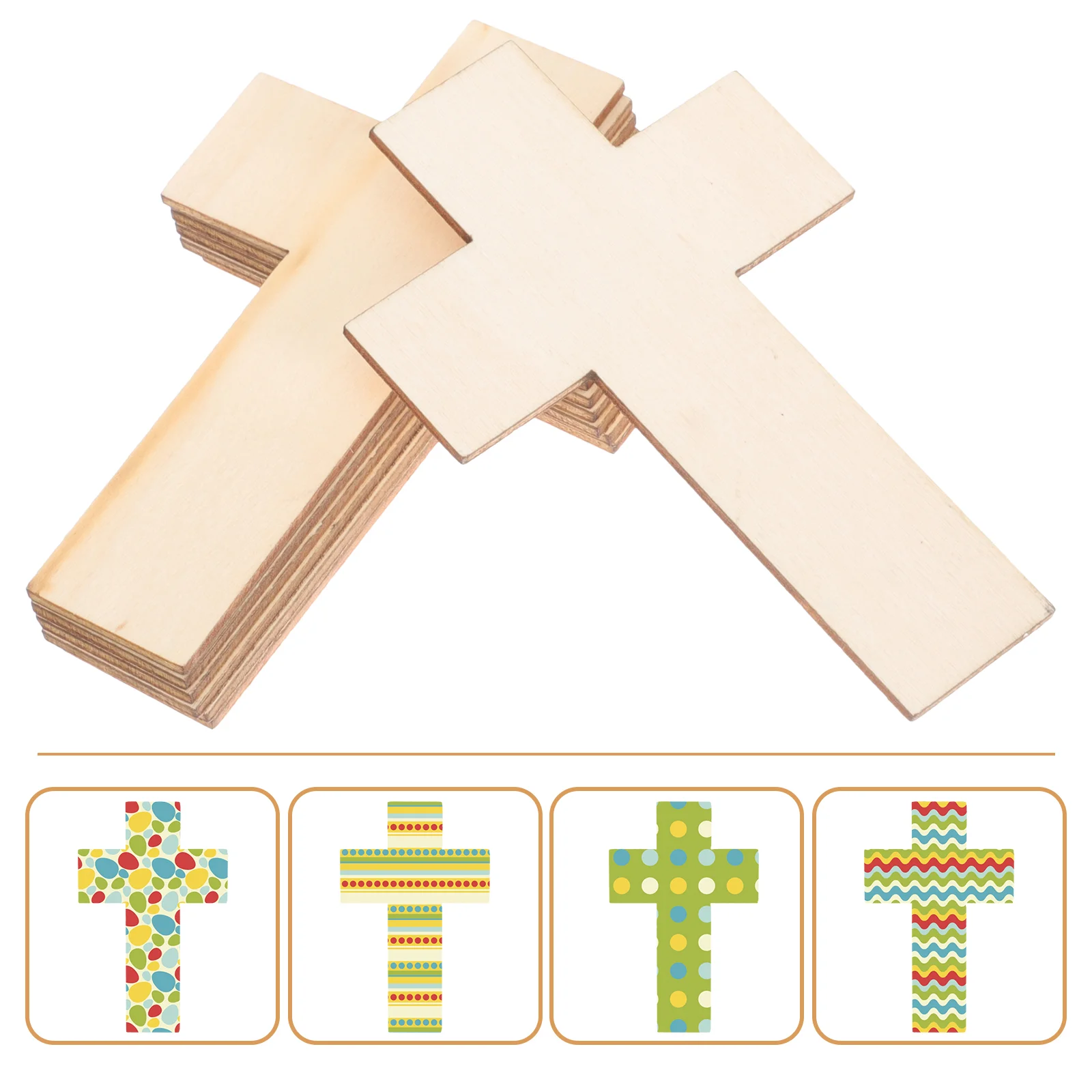 

20 Pcs Wooden Slices Unfinished Cross Shaped Wooden Pieces Poppets Kids Wood Slices Easter Party Gift Tags Woodsy Decor