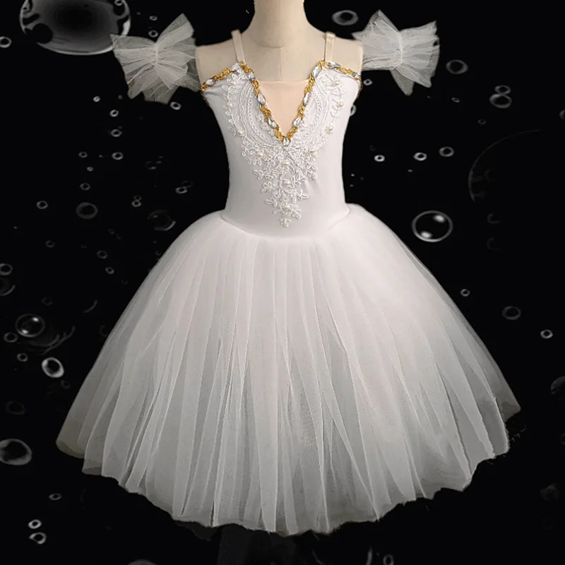 

2022 Children Sequins Tutu New Soft Gauze Girl's Ballet Dress Girls Performance Tutu Dresses Students Dance Stage Costumes