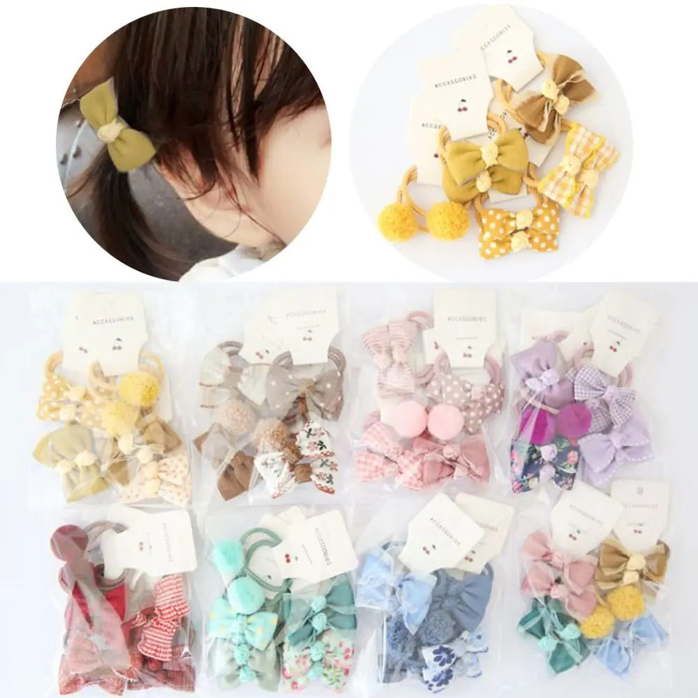 

10pcs Luxury Kids Girls Children Accessories Hair Rope Hair Ties Bows Elastic Rubber Band Gum Flower Headdress