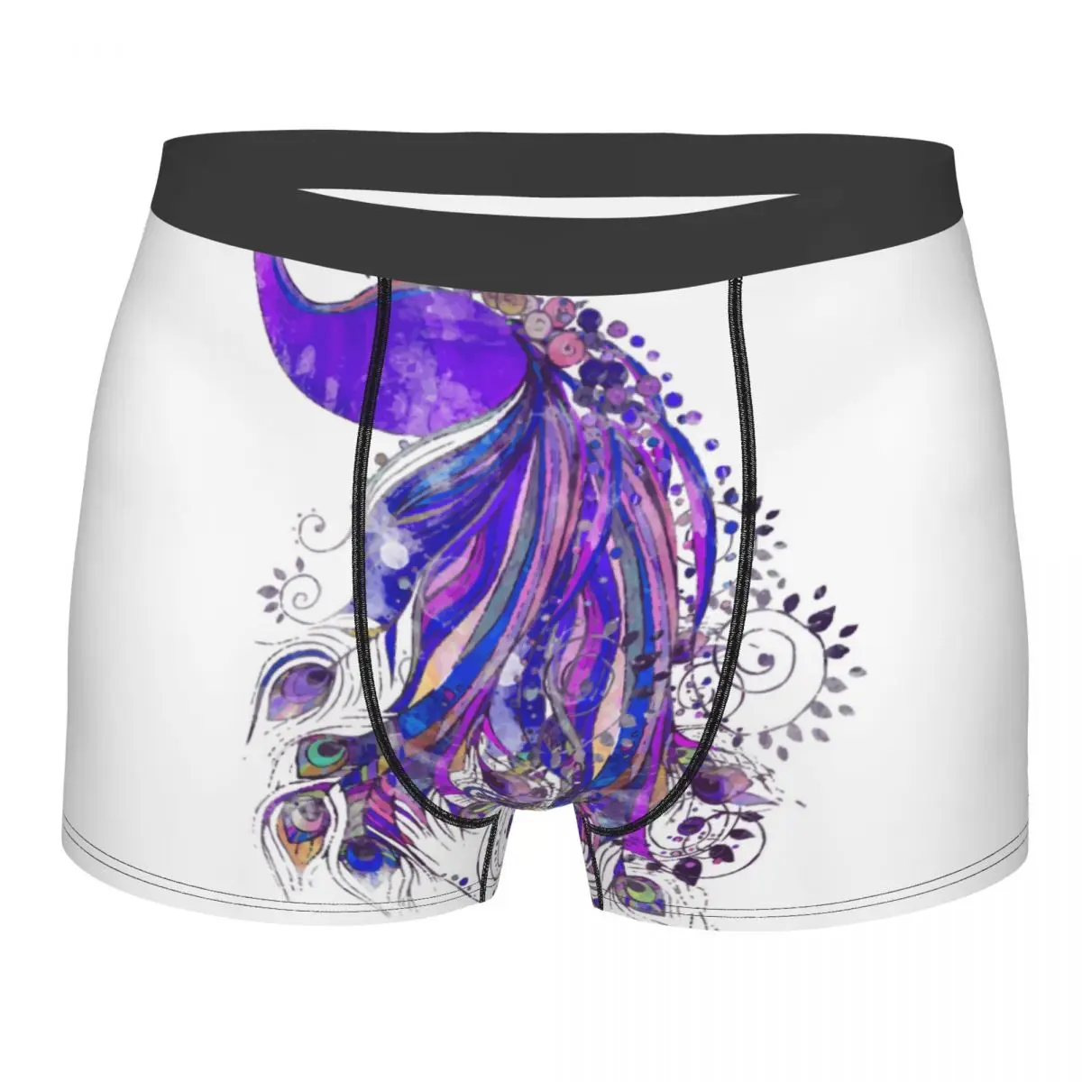 

Underwear Male Panties Underpants Boxershorts Watercolor Peacock Men Boxers Sexy Boxer Homme