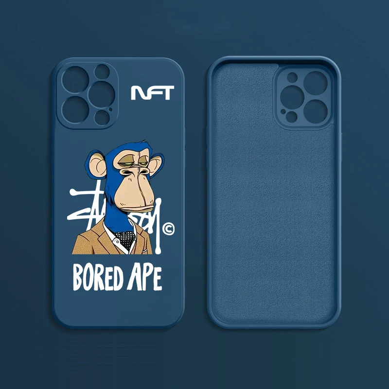 

Brand NFT Ape Club head portrait matte phone case for iphone 14PRO X 11 Max XR 7 8Plus 12 14PLUS 14 13 14promax soft TPU Cover
