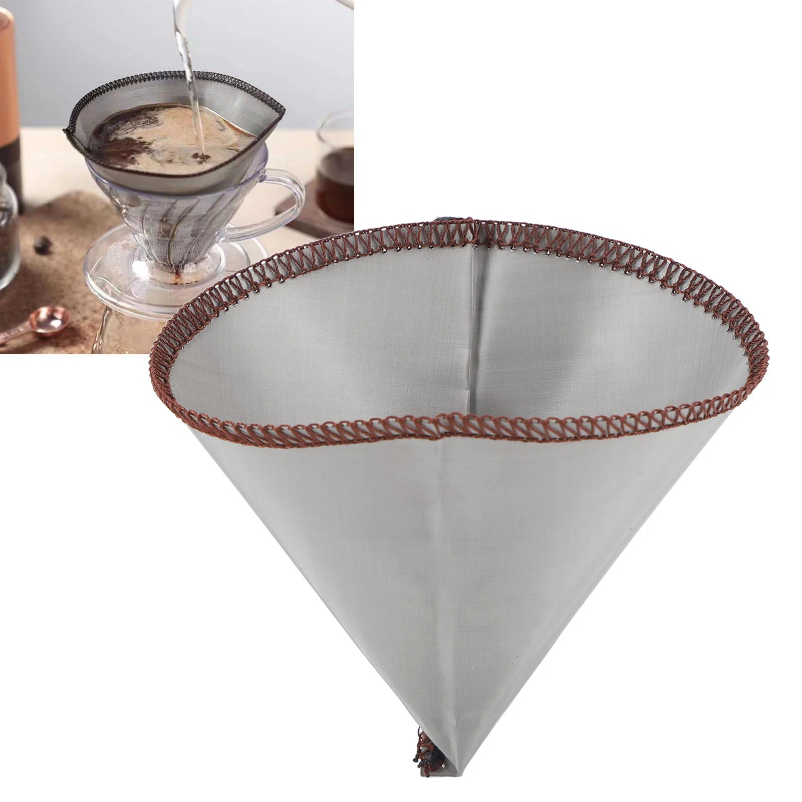 

Многоразовый конусный фильтр для кофе из нержавеющей стали