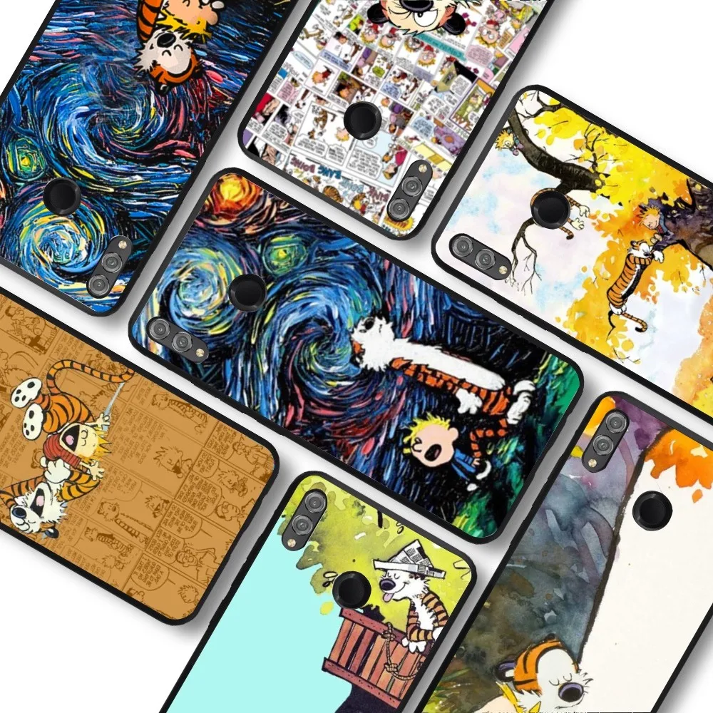Чехол для телефона C-Calvin и H-Hobbes Huawei Honor 10 Lite 9 20 7A 9X 30 50 60 70 Pro Plus мягкий силиконовый
