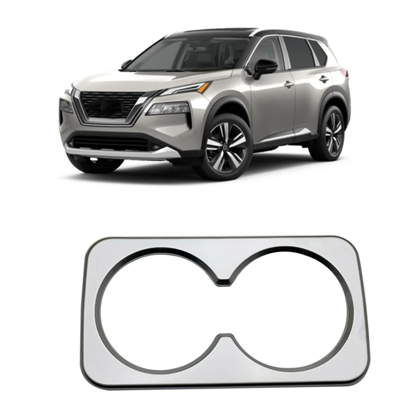 

Car Rear Seat Water Cup Frame Cover Trim Interior Accessories For Nissan Rogue X-Trail 2021