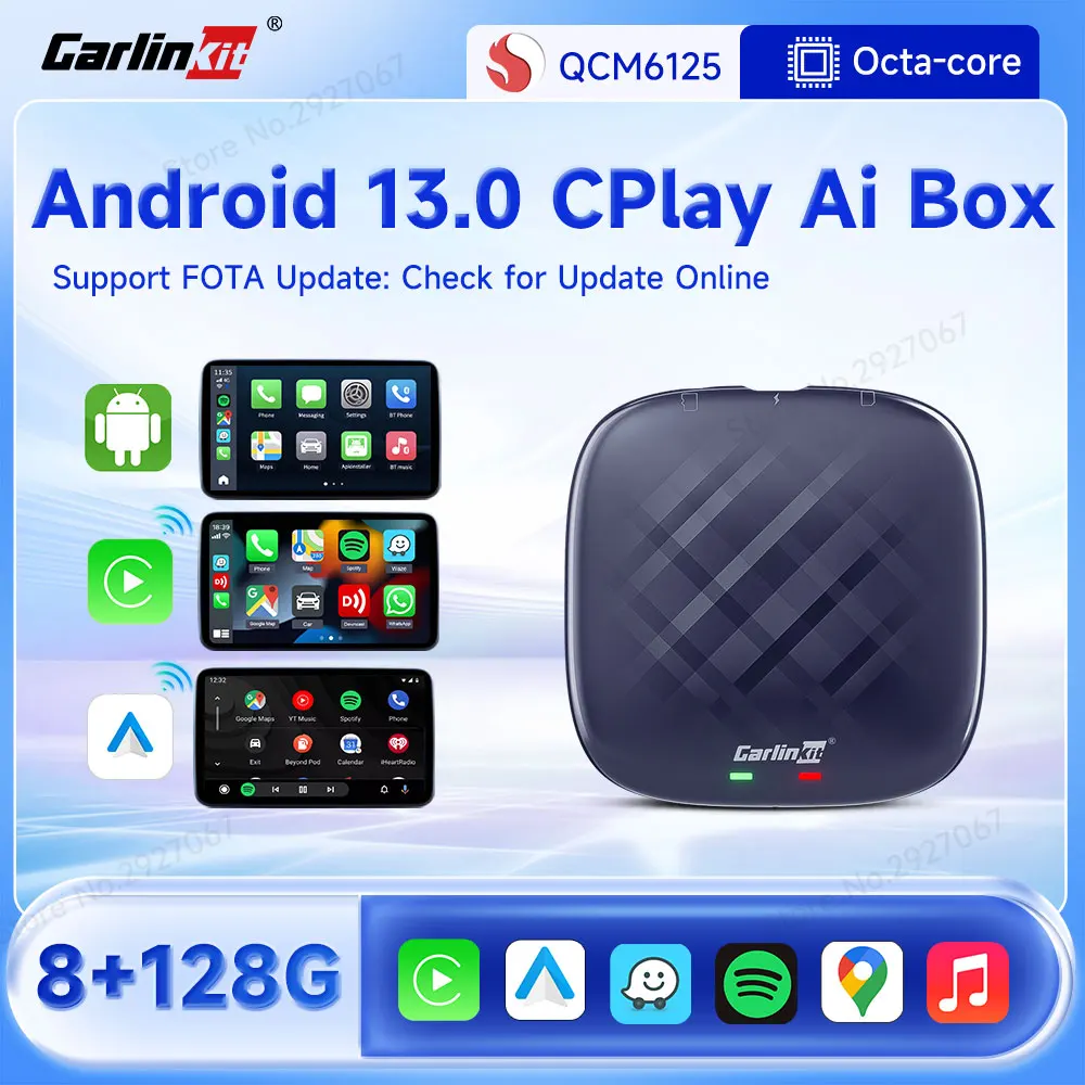 

CarlinKit Wireless CarPlay Ai Box Android 13 TV Box Plus QCM6125 Android Auto Apple Car Play Streaming Box Support Install App