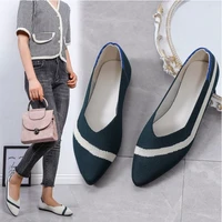 new womens flat shoes ballet breathable knit pointed toe moccasin mixed color women soft flat shoes women luxury shoes women