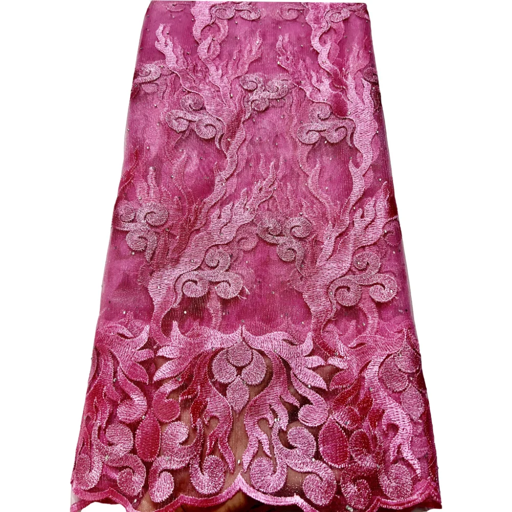 Модное Африканское Сетчатое кружево с камнем французское Тюлевое африканская