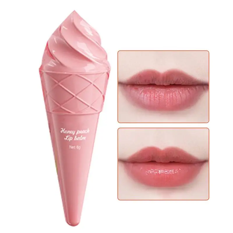 

Ice cream fruit lip balm Makeup Beauty Ice Cream Lip Balm 4 Colors Hydrating Moisturizing Repair Chapstick for Dry Cracked Lips