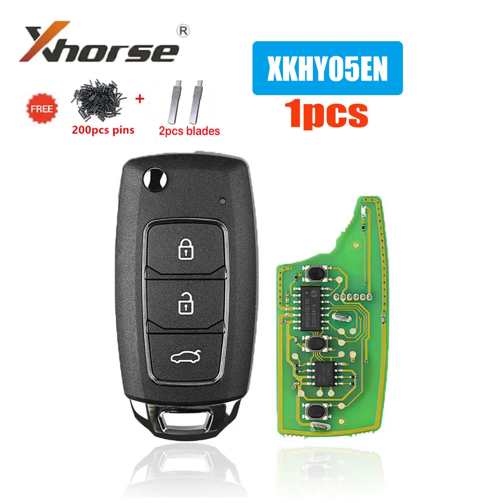 

1PCS/lot XHORSE XKHY05EN Car Remote Key for Hyundai Style 3 Buttons Wired Universal Remote Key Fob for VVDI Key Tool Car Keys